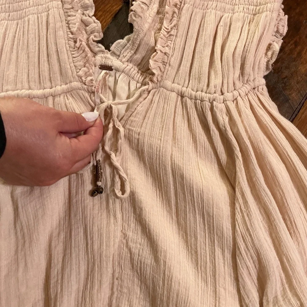 Free People Antoinette Mini Dress Pebble Ruffle Boho Size Small - Picture 6 of 11